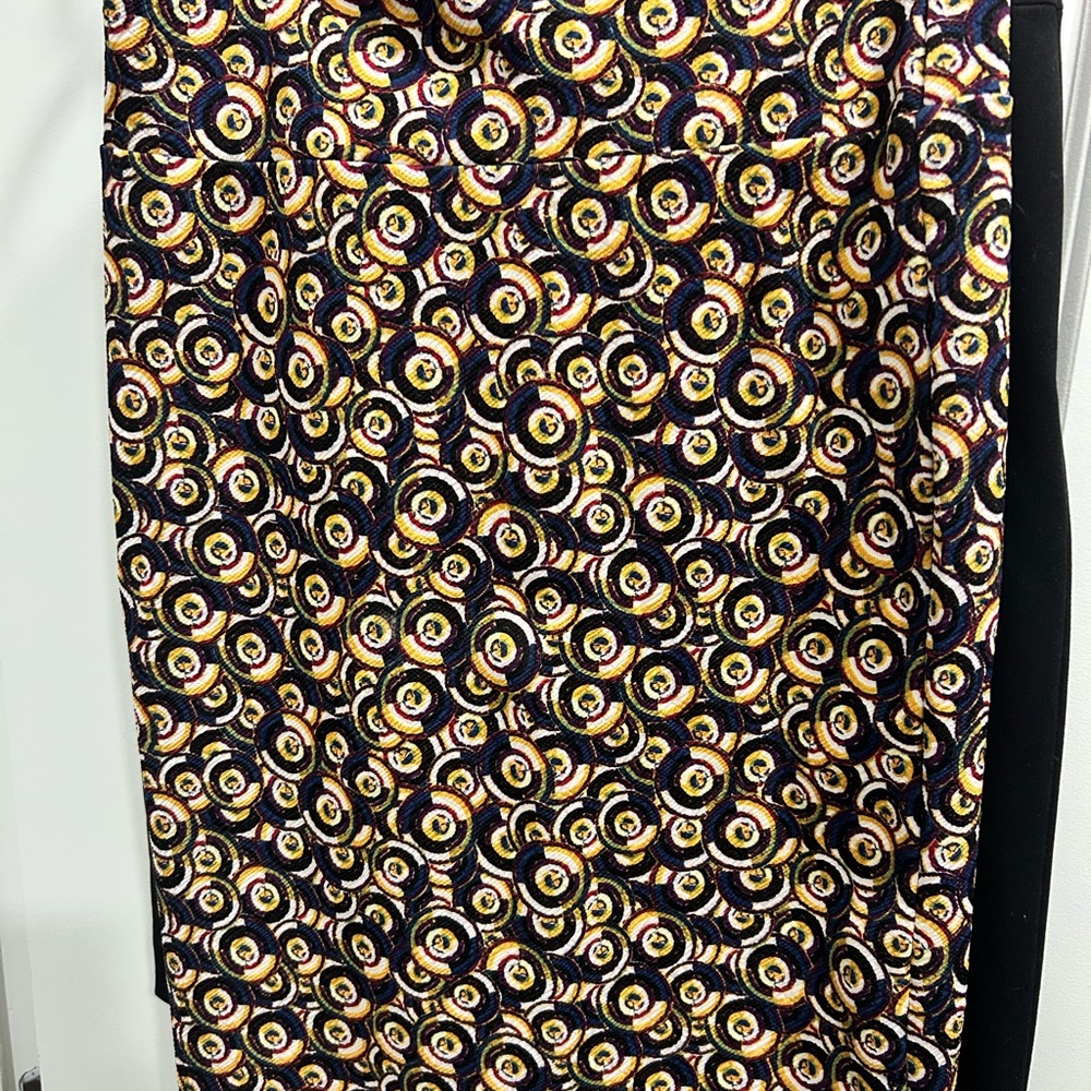 LuLaRoe Black and Yellow Patterned Pencil Skirt